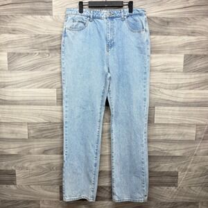 JustFab Jeans Womens 32 (33x30.5) Blue Denim Straight Leg Light Wash Stretch